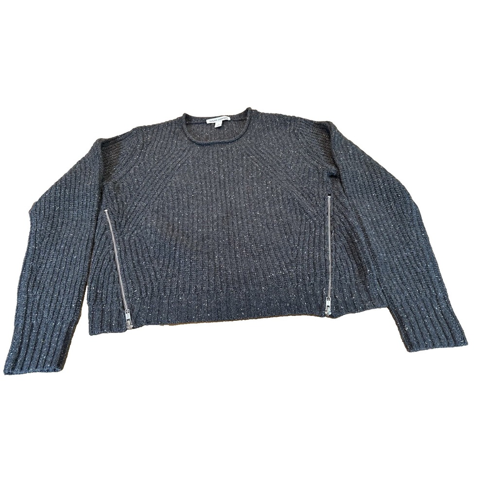 Autumn Cashmere 100% Cashmere Sweater Womens Relaxed Luxury Side Zip Size L